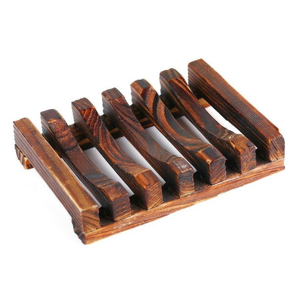 Wooden Bamboo Soap Tray Holder Drain Storage Rack Bathroom Box Durable 3pcs/sets